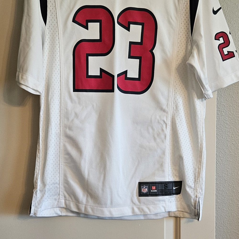 White Nike Football Jersey with Red Number 23